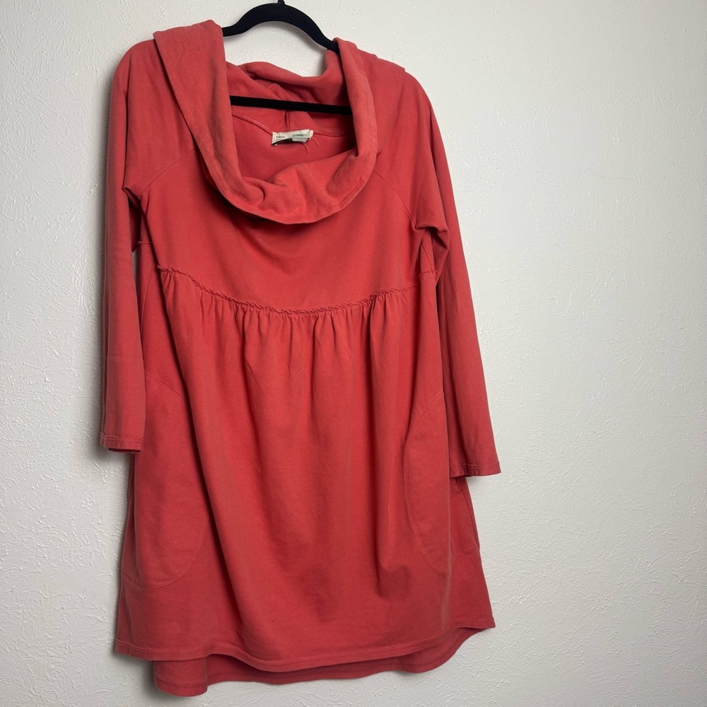 Anthropologie Coral Long Sleeve Cowl Neck Draped Shoulder Long Sleeve Dress‎